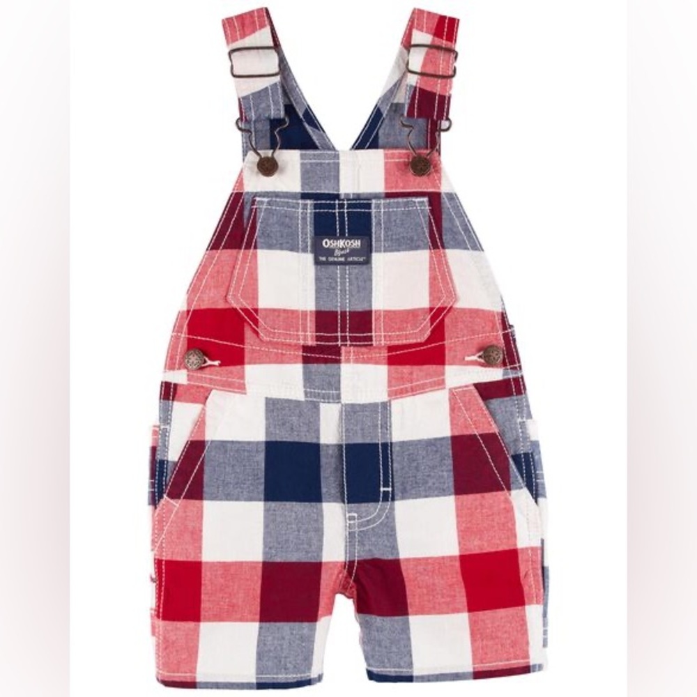 Carter’s Osh Kosh Baby Plaid Shortalls - Size 24M